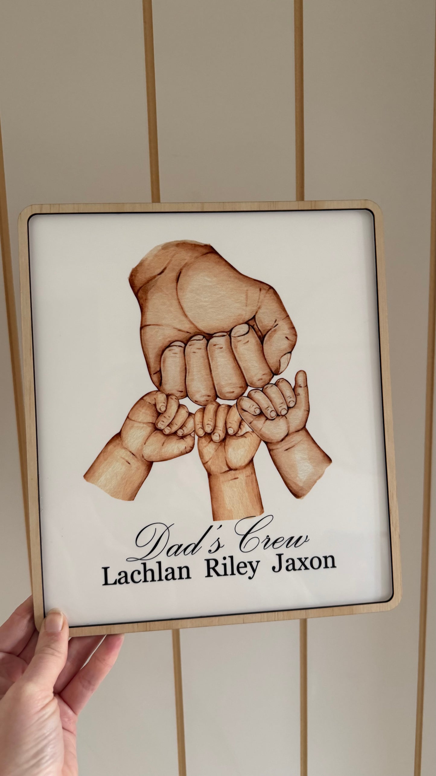 Father’s Day frame Dad’s Crew – Personalised UV Printed Acrylic Plaque