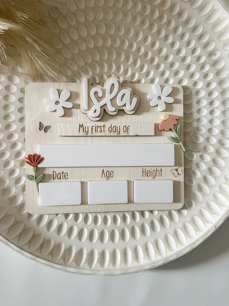 First day / last day of school wild flower design mini