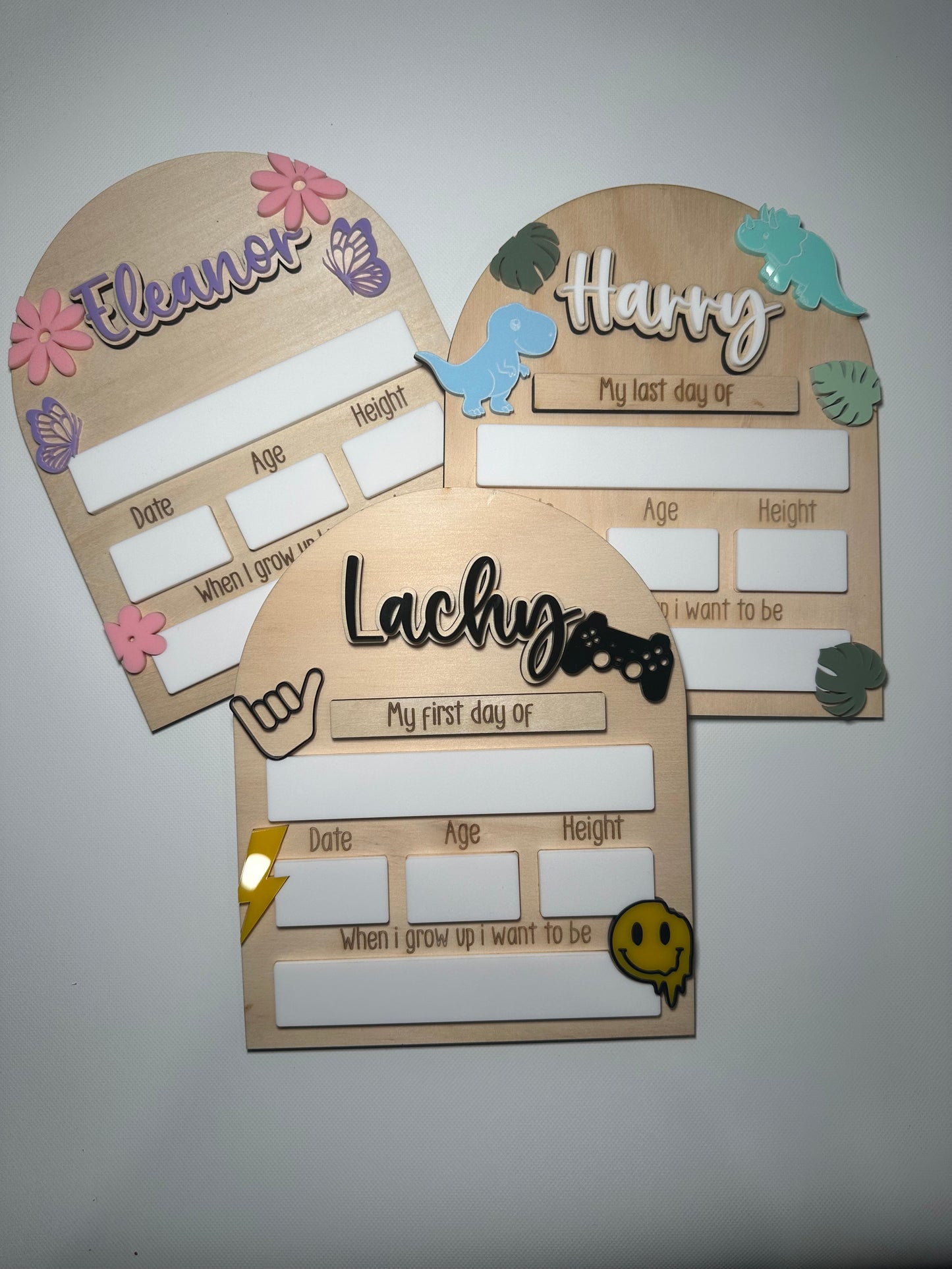 Dinnisaur interchangable first day / last day board