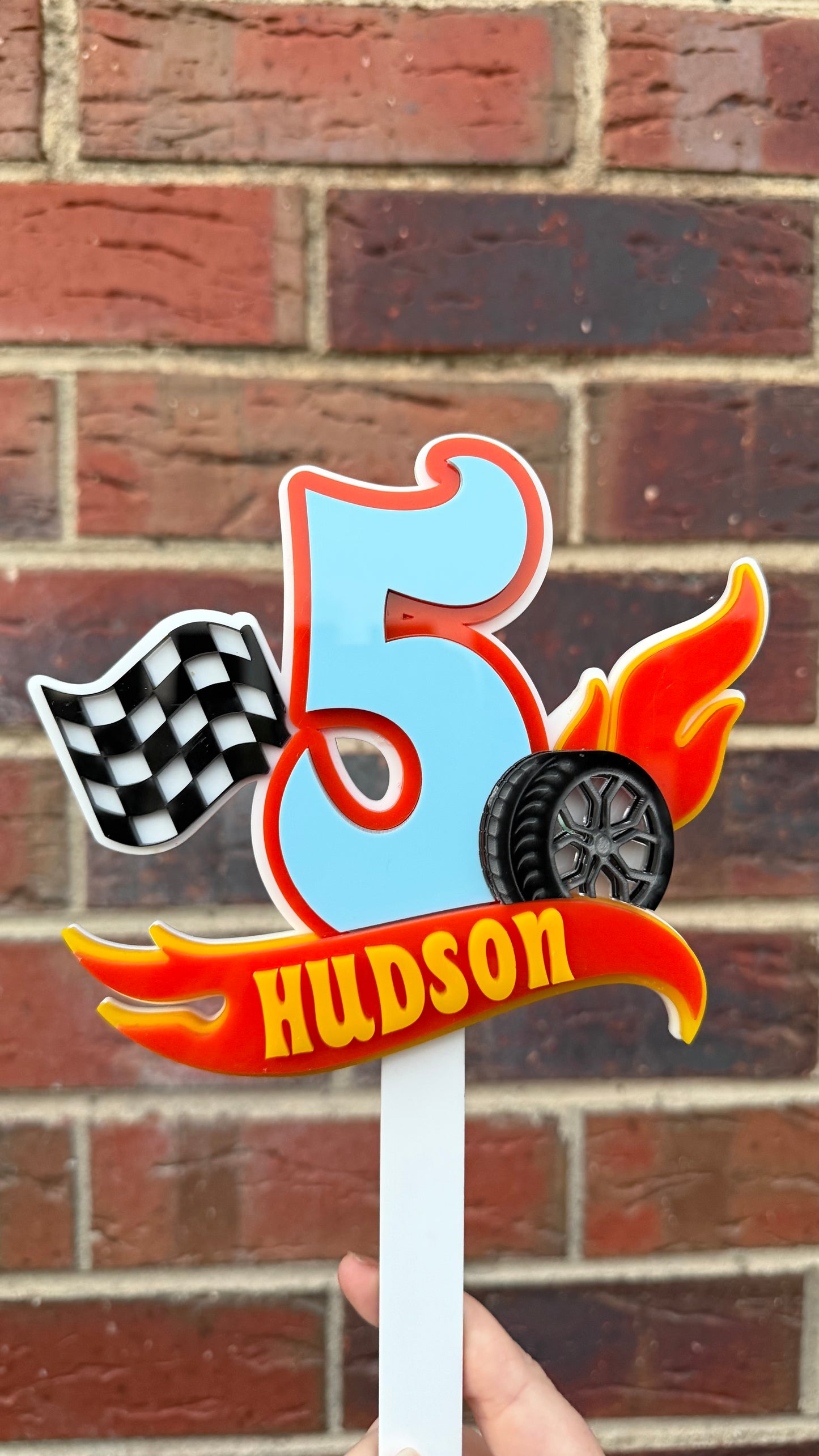 Hot wheels theme cake topper