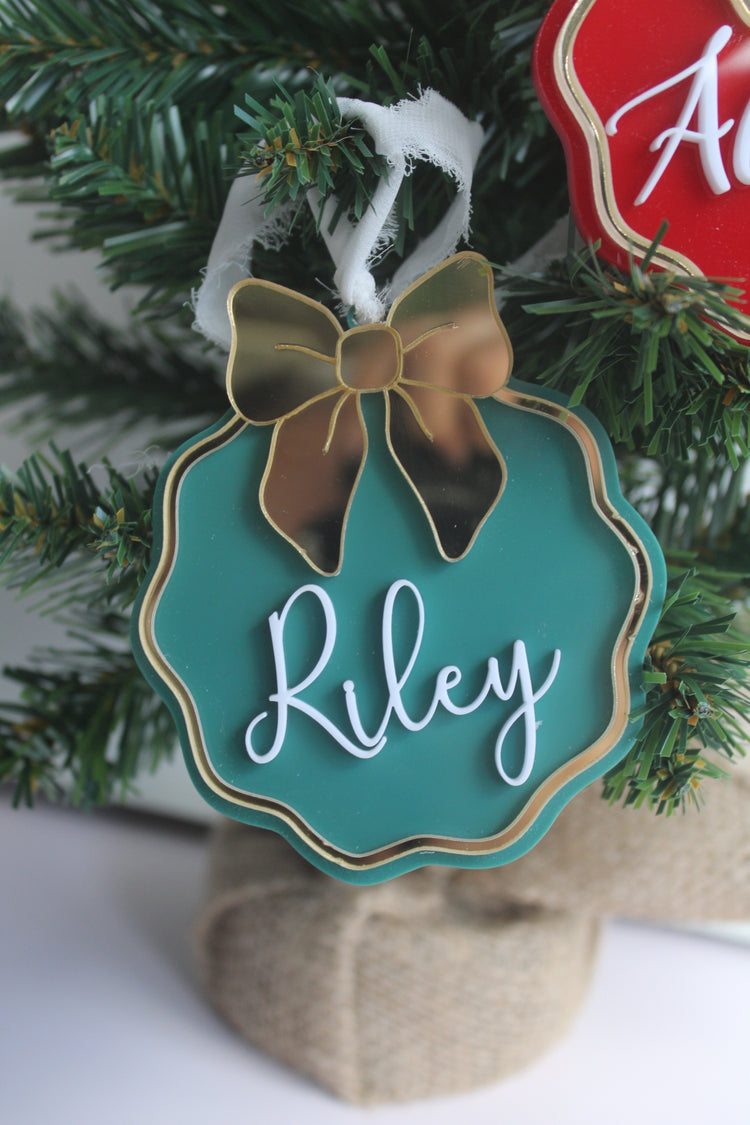Personalised Christmas ornament With bow