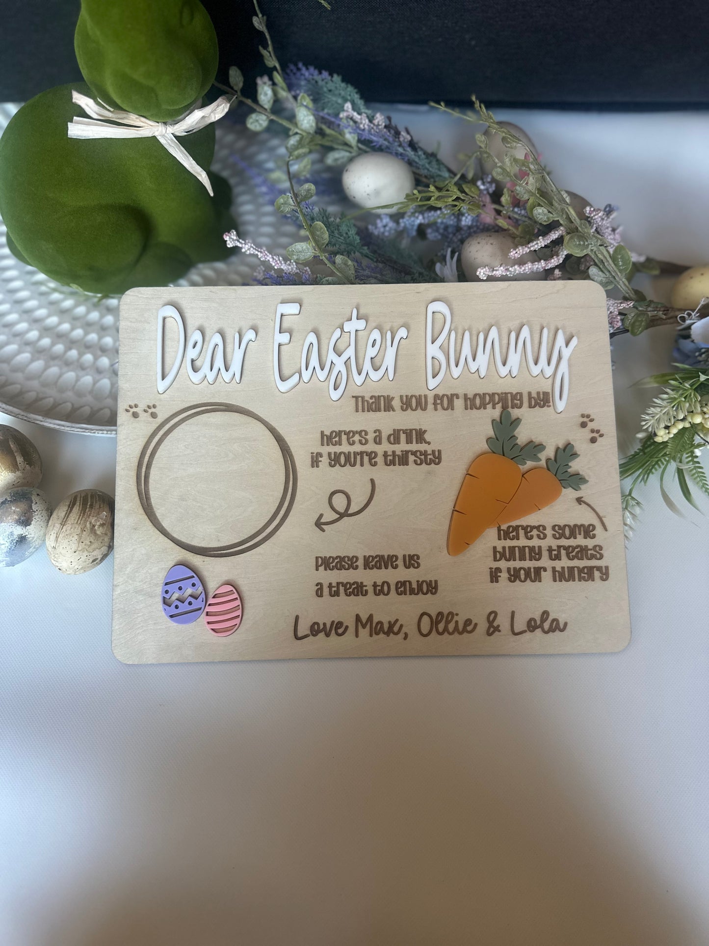 Easter bunny treat tray