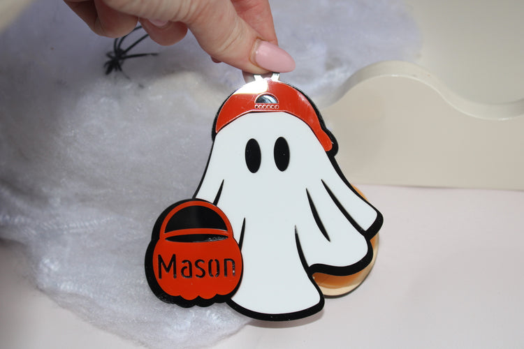 Personalised Ghost Trick-or-Treat Basket Tag