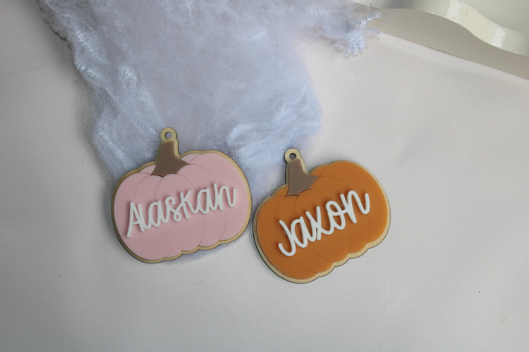 Pumpkin Halloween basket tag
