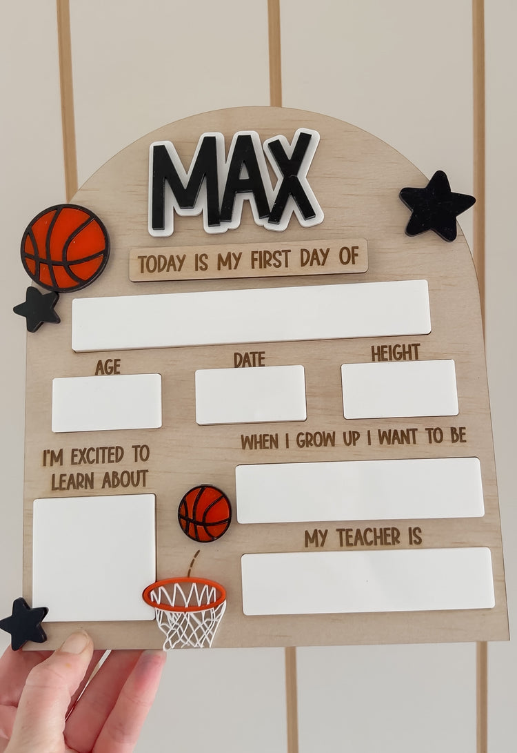 Basketball First day / last day board