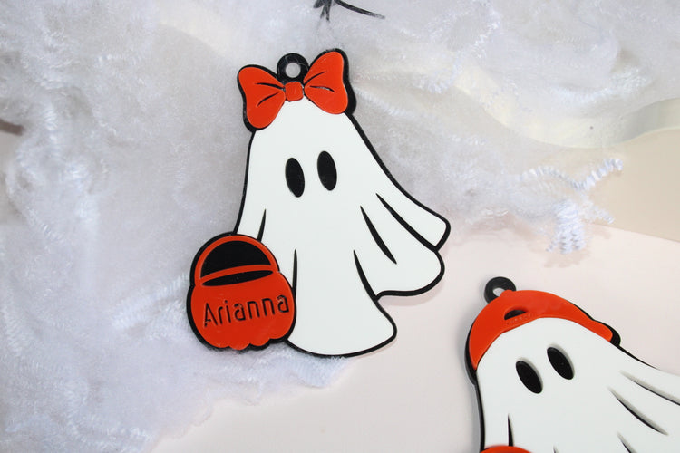 Personalised Ghost Trick-or-Treat Basket Tag