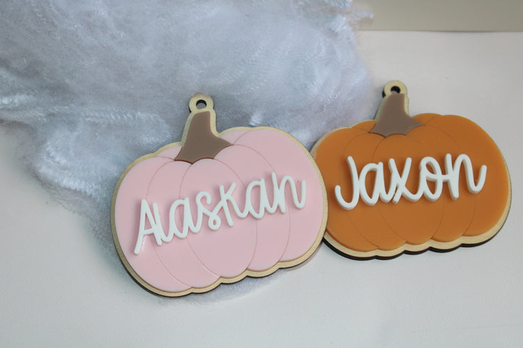 Pumpkin Halloween basket tag