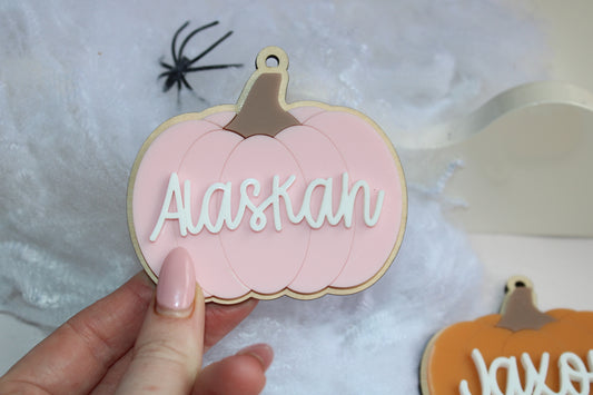 Pumpkin Halloween basket tag