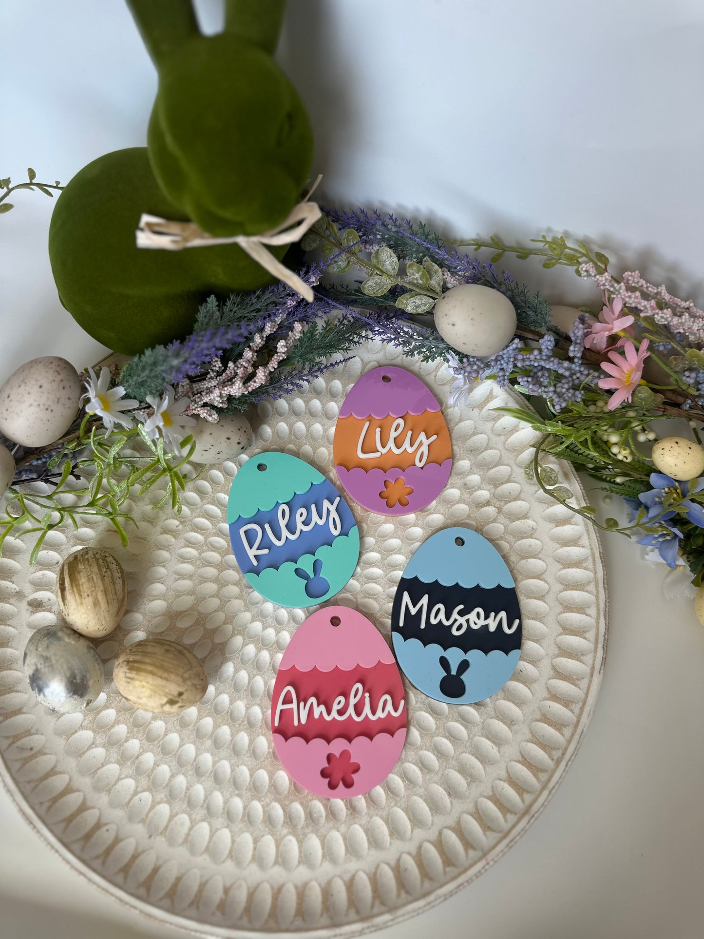 Easter eggs basket tags