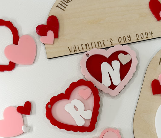 Scalloped heart tag / valentines day