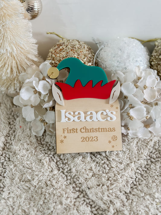 Elf first Christmas plaque