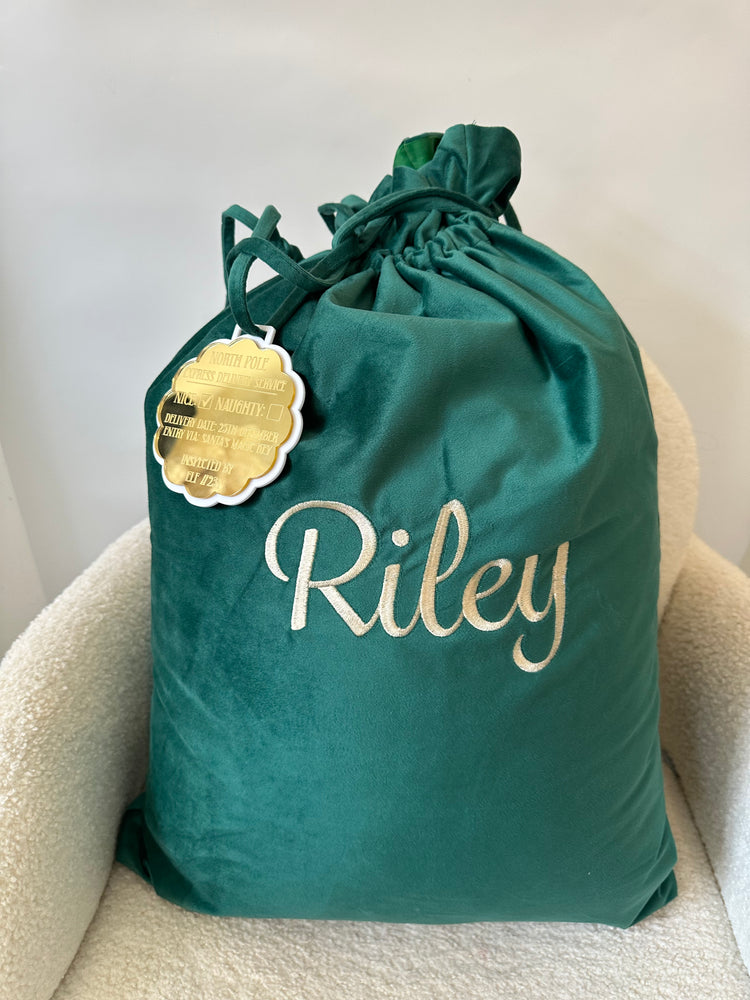 Santa sacks personalised / embroidered name.