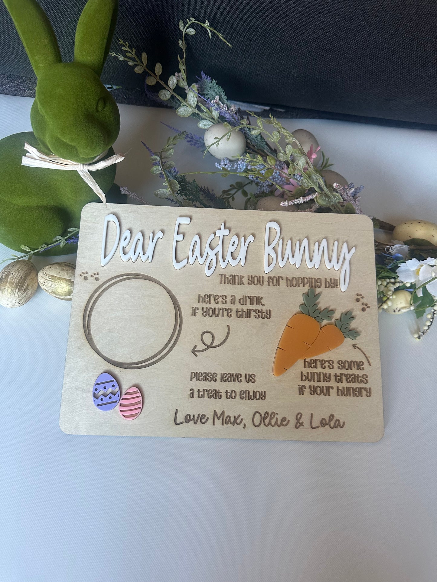 Easter bunny treat tray