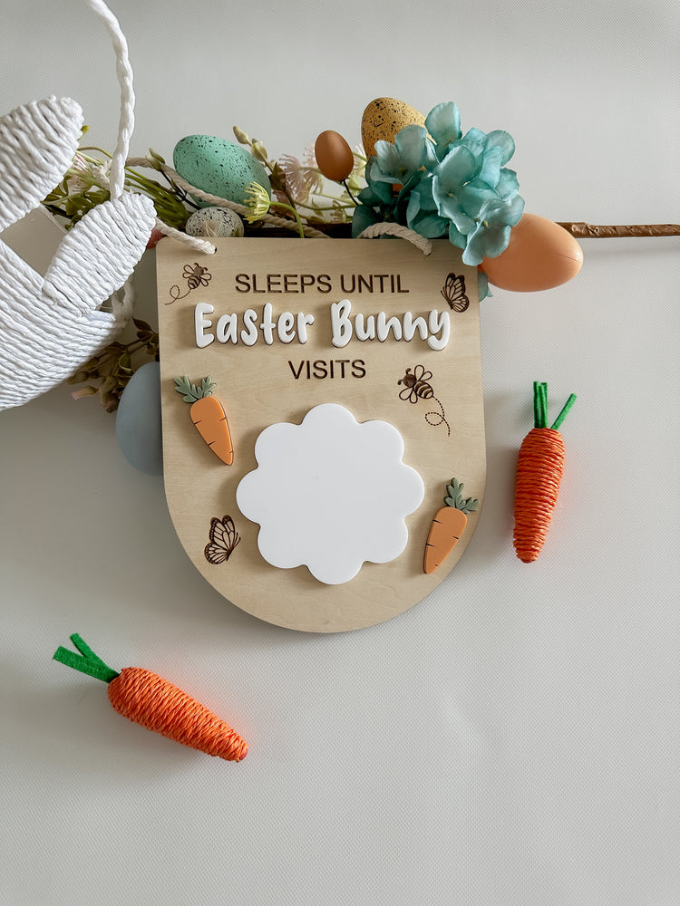 Sleeps until Easter bunny visits plaque