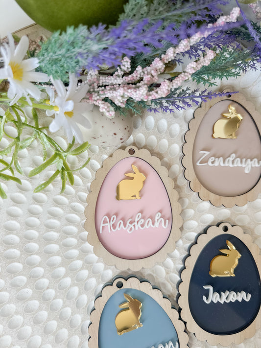 Scallop Easter  basket tags