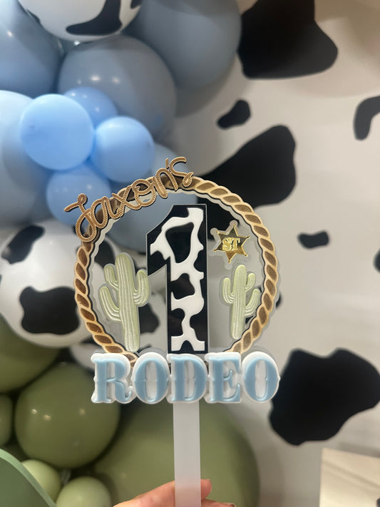 First rodeo cake topper
