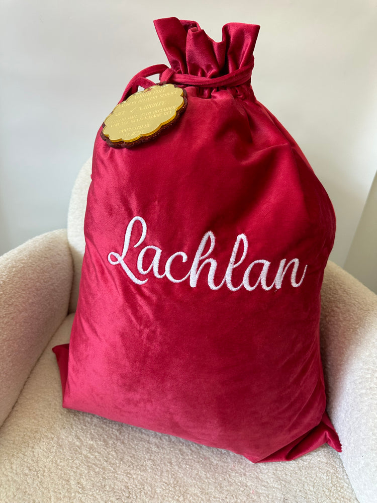 Santa sacks personalised / embroidered name.