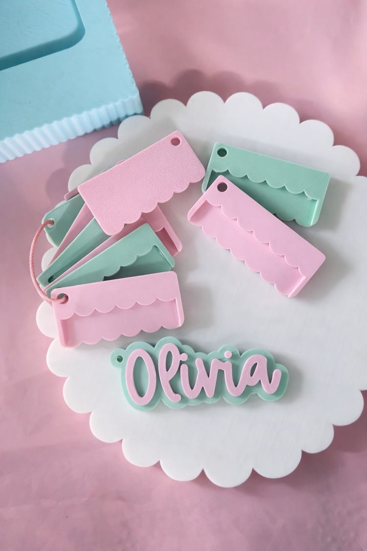 Scallop yoto clip card holders with name