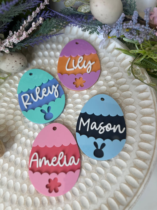 Easter eggs basket tags
