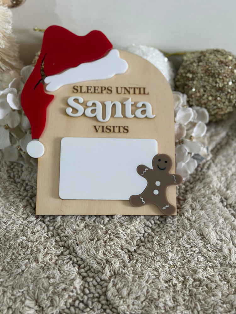 Santa count down plaque