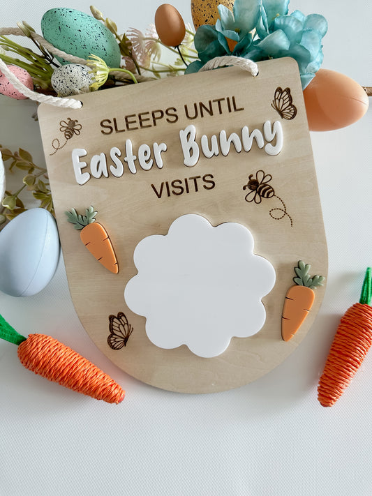 Sleeps until Easter bunny visits plaque