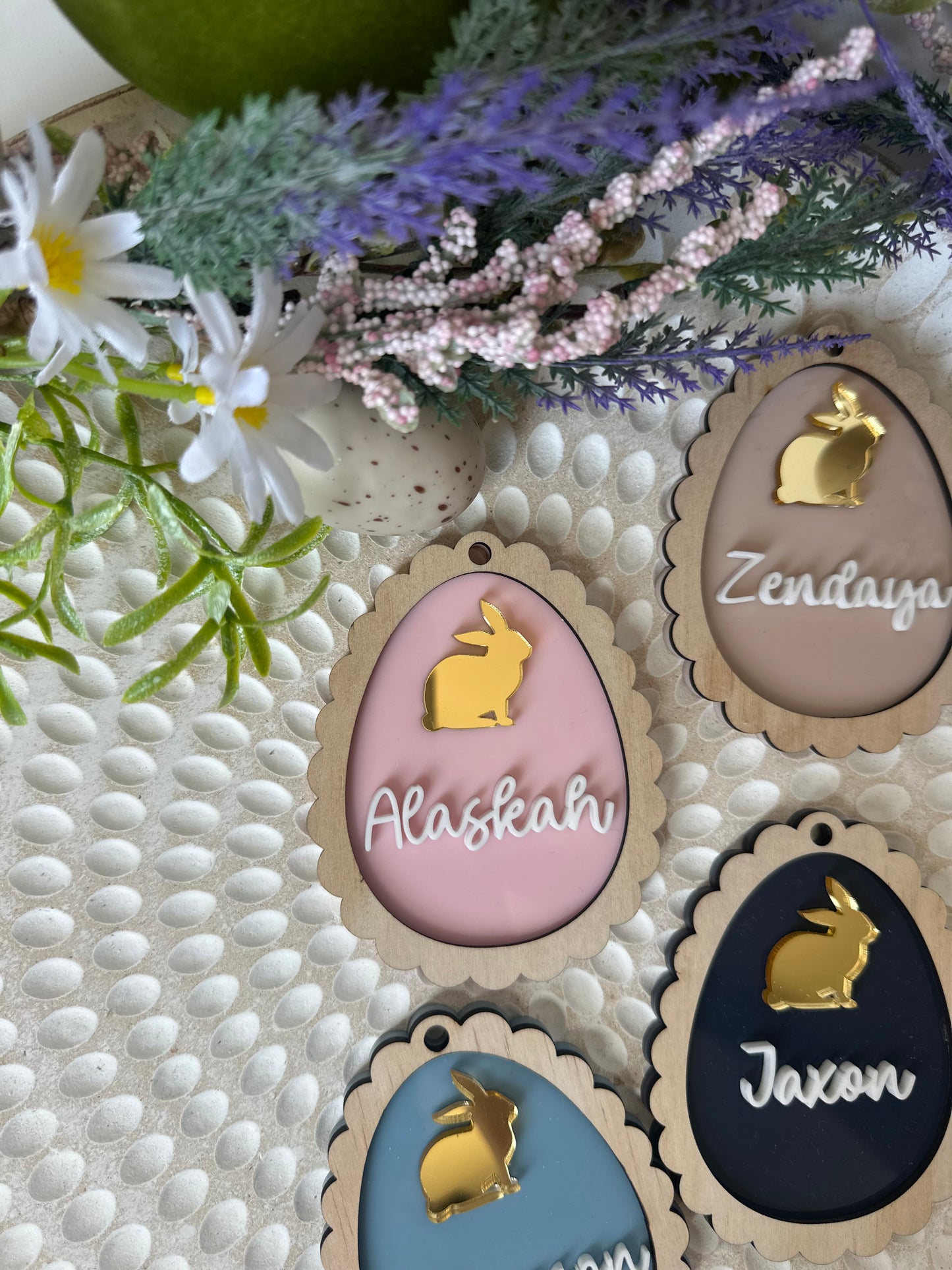 Scallop Easter  basket tags
