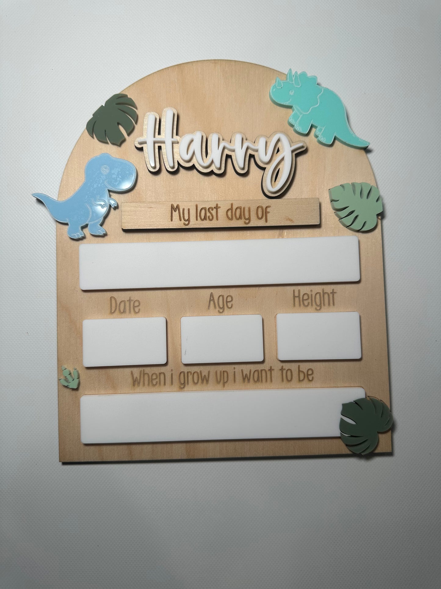 Dinnisaur interchangable first day / last day board