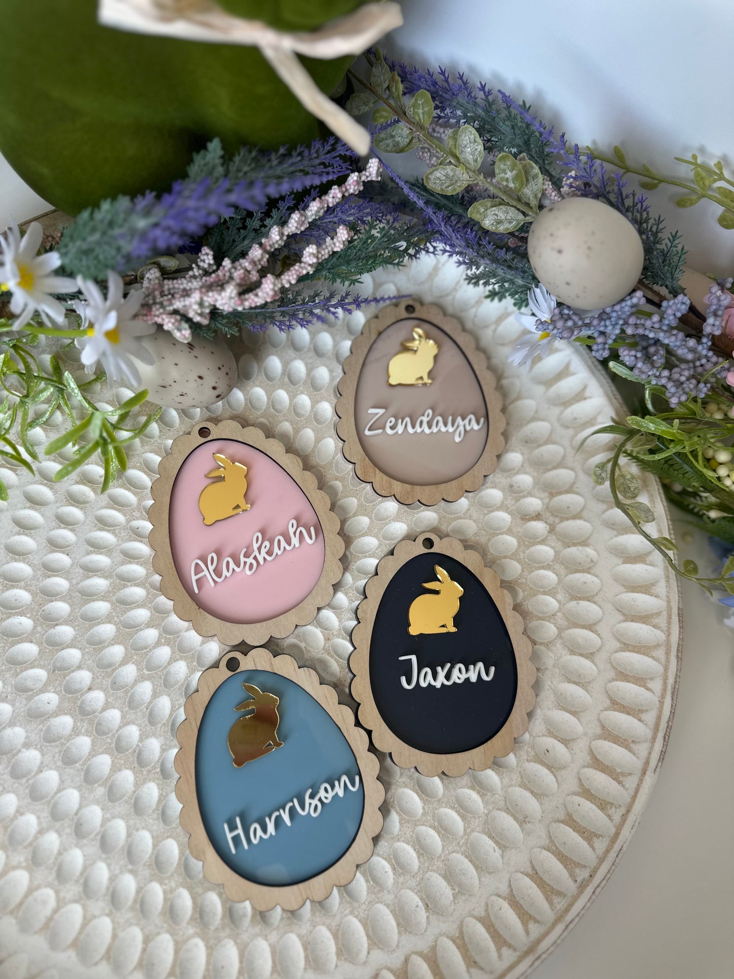 Scallop Easter  basket tags