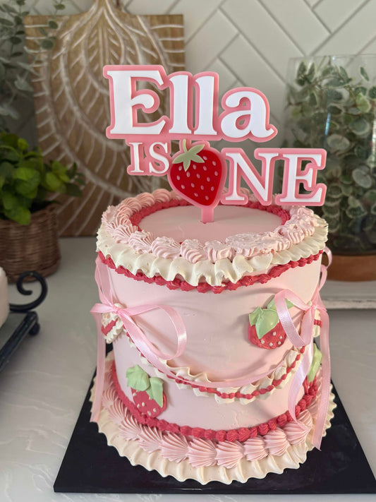 Strawberry one cake topper