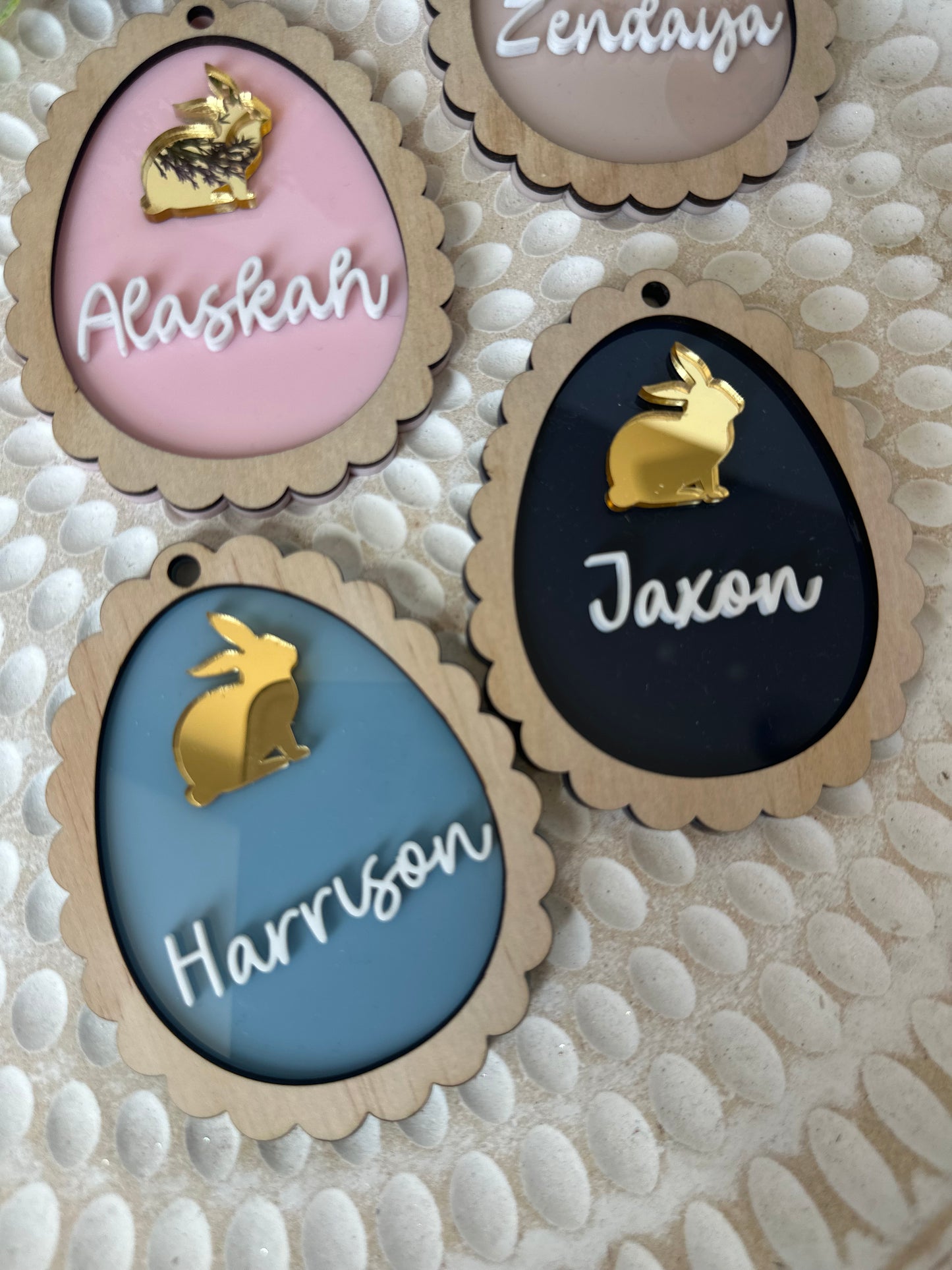 Scallop Easter  basket tags