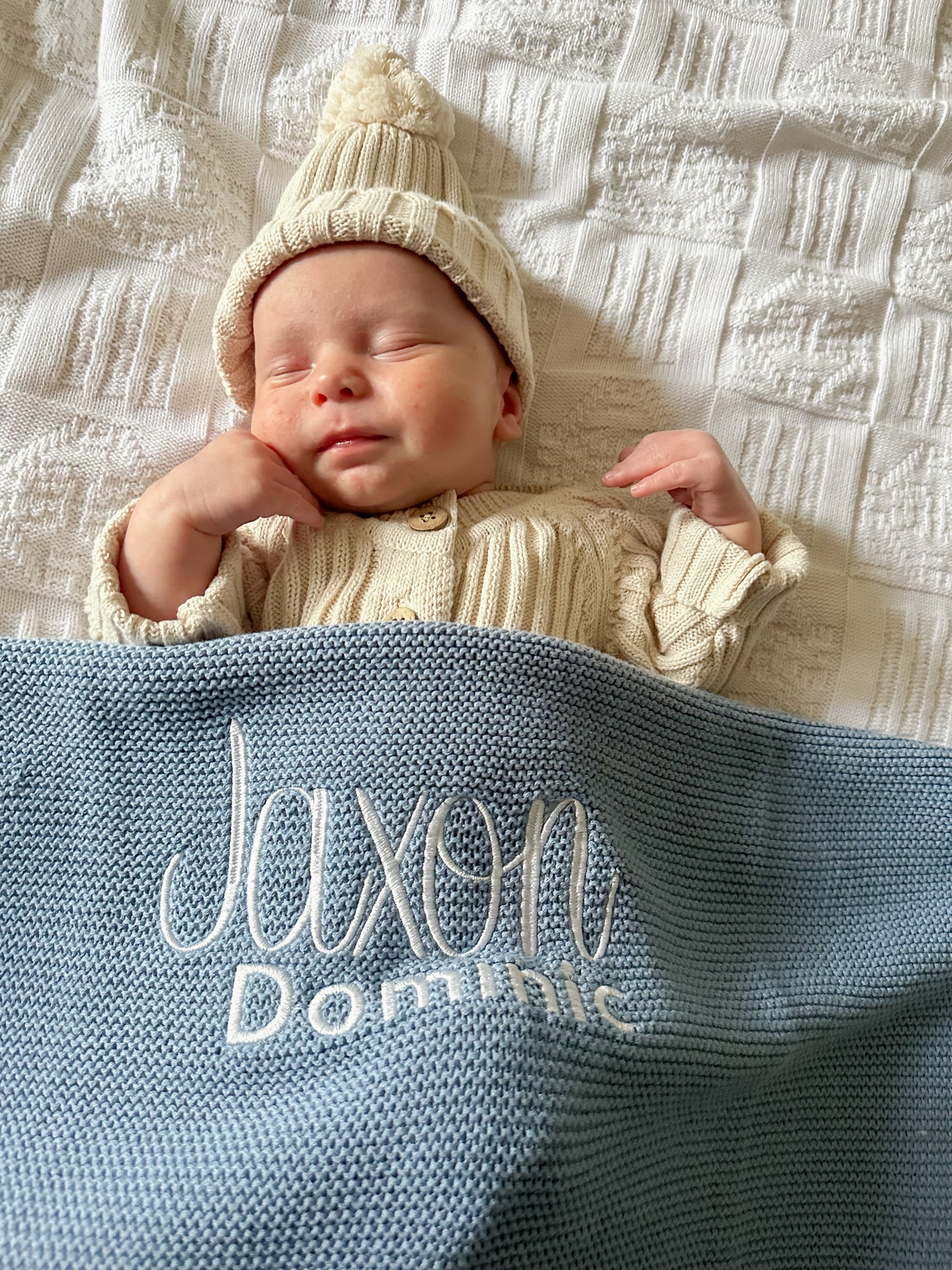 Cotton Knit Personalised Cotton Blankets Personalised Baby Blanket