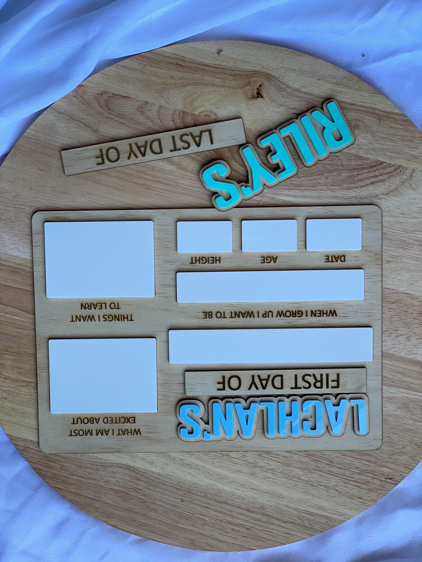 first day/ last day board