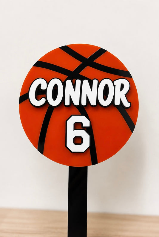 Basket ball cake topper