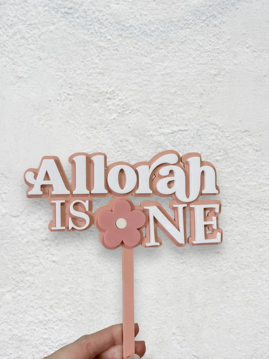 Flower one cake topper