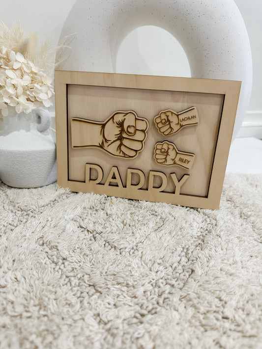 Fist bump Father’s Day plaque