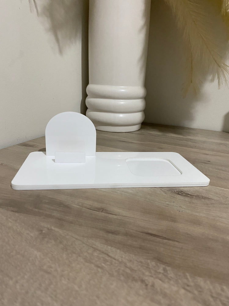 Blank square holder & business card holder dock