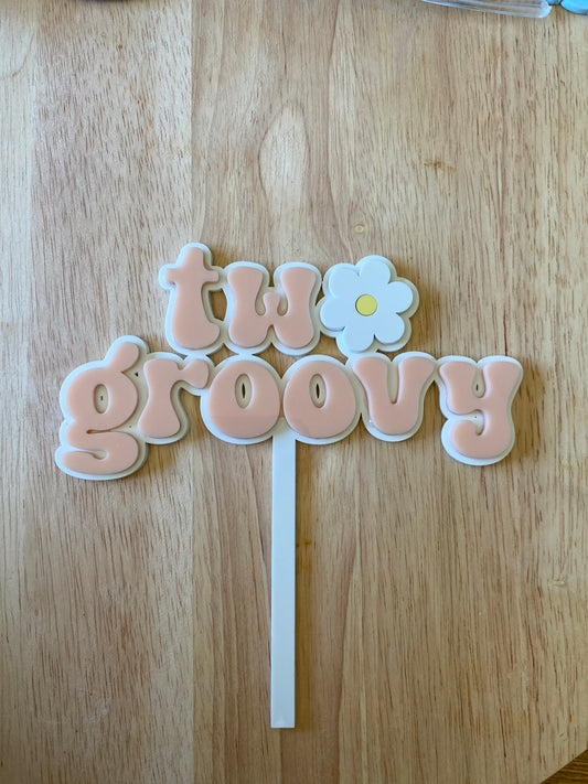 Two groovy cake topper