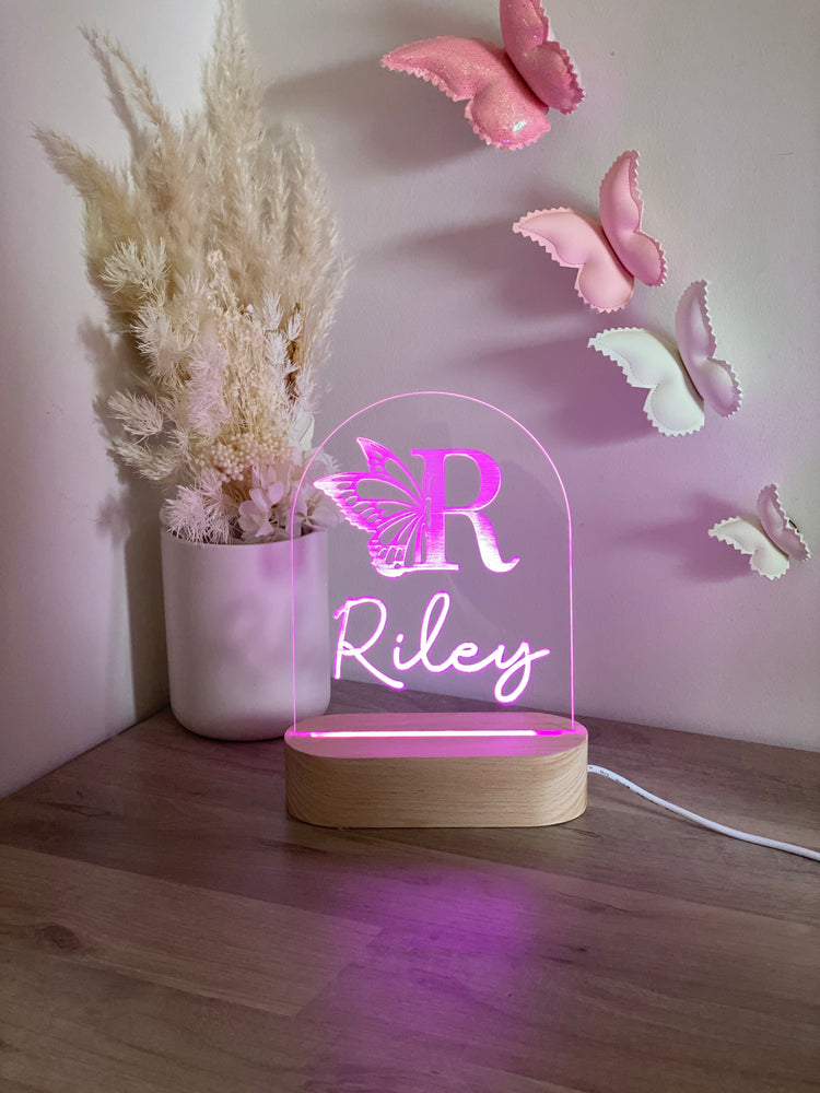 Butterfly monogrammed night light