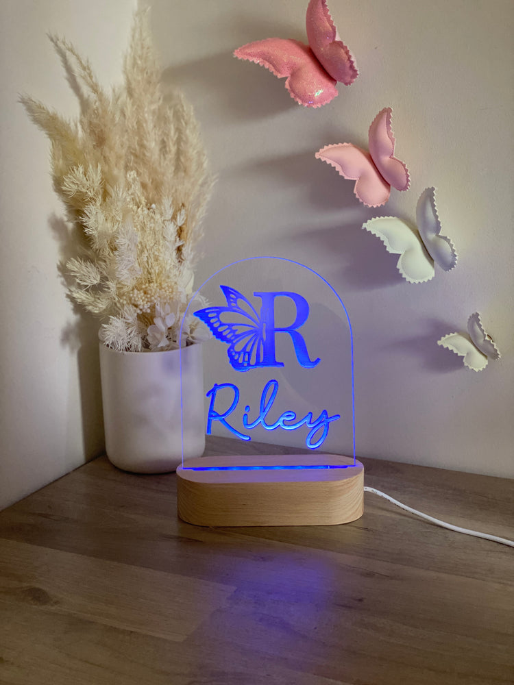 Butterfly monogrammed night light