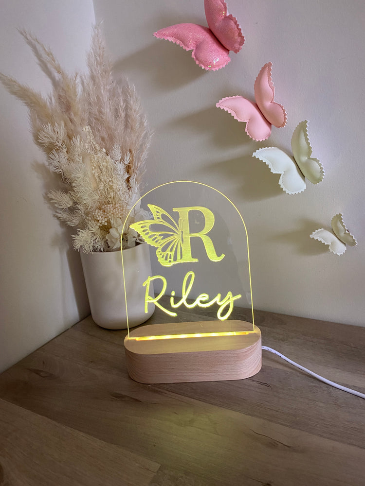 Butterfly monogrammed night light