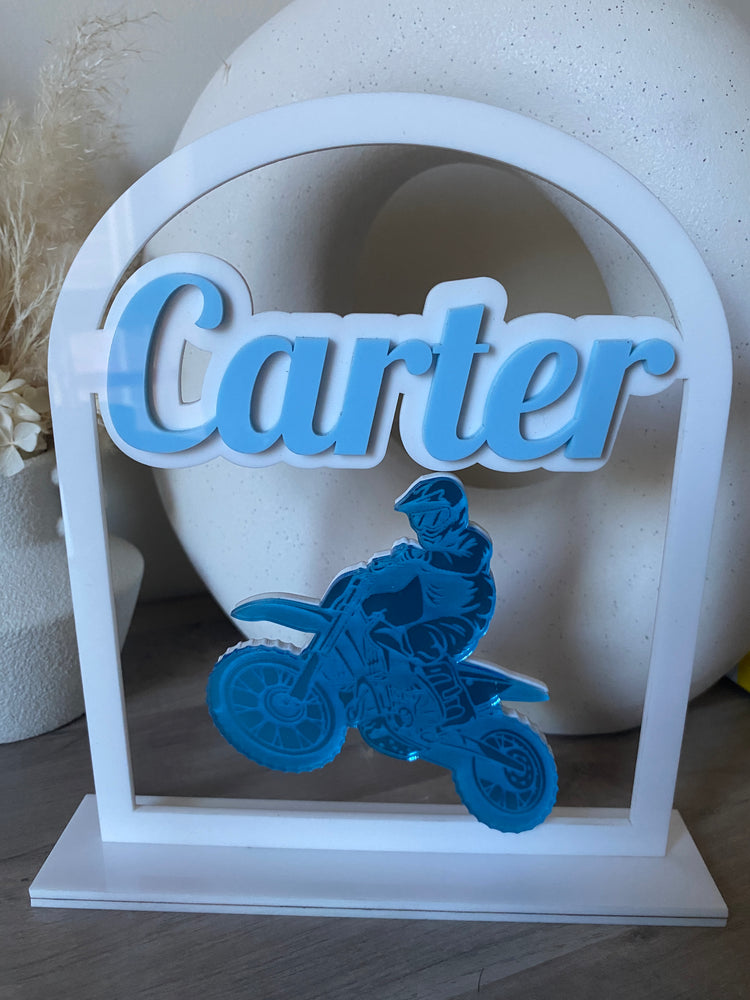 Motor cross plaque