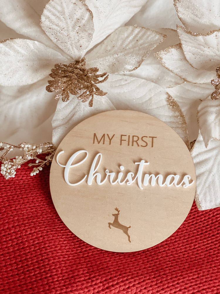 First Christmas plaque- round