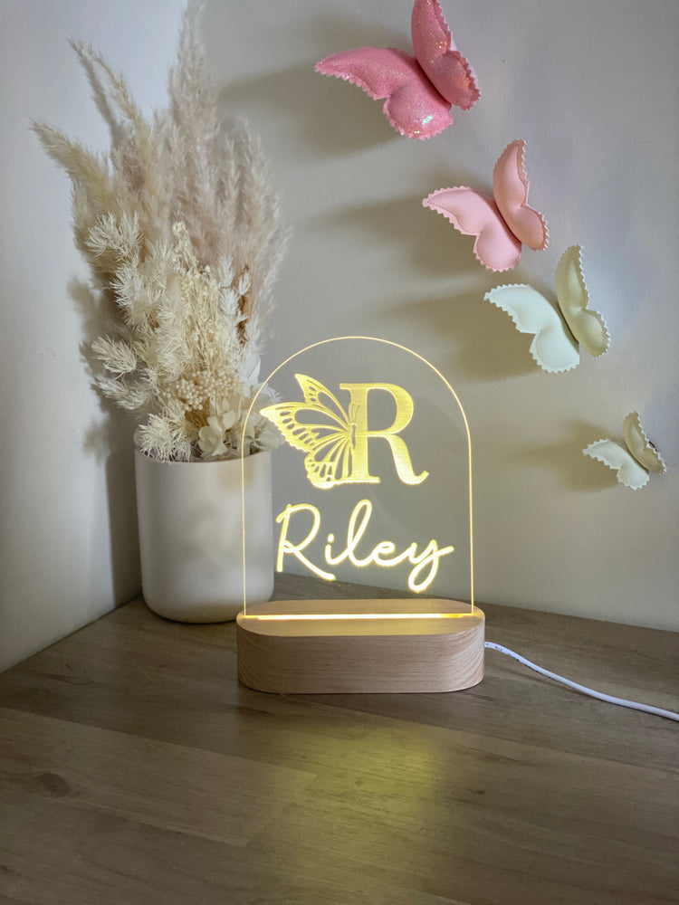 Butterfly monogrammed night light