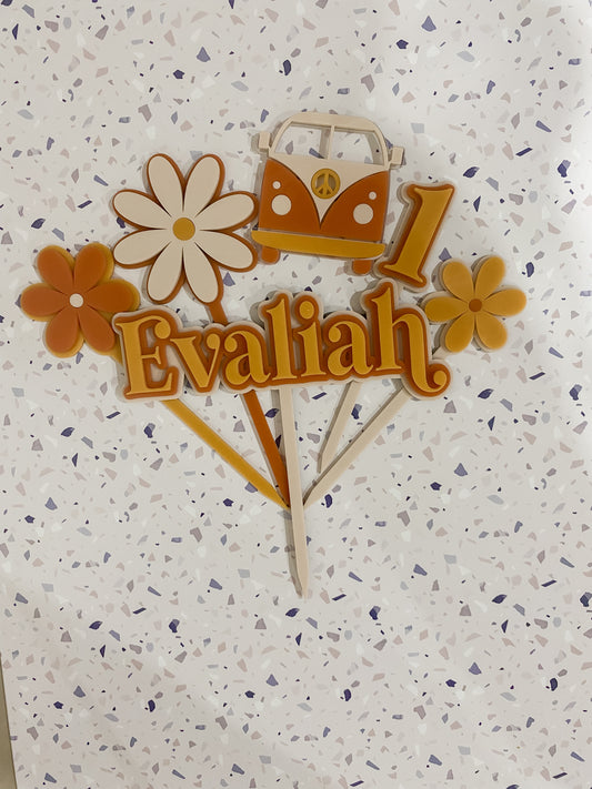 Retro cake topper set