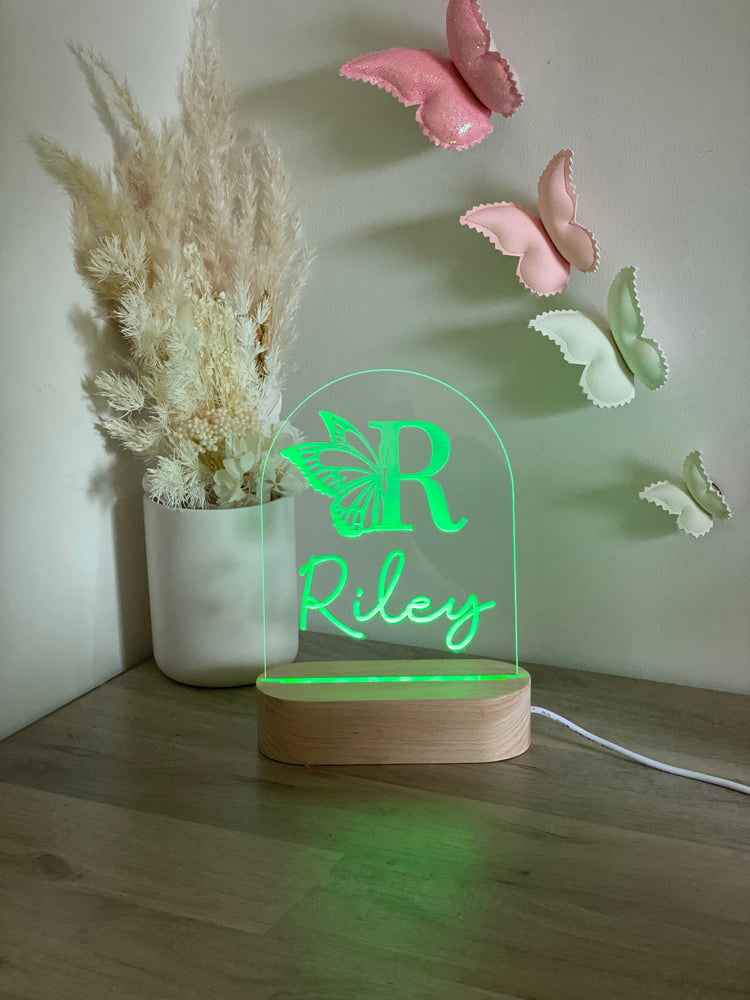 Butterfly monogrammed night light