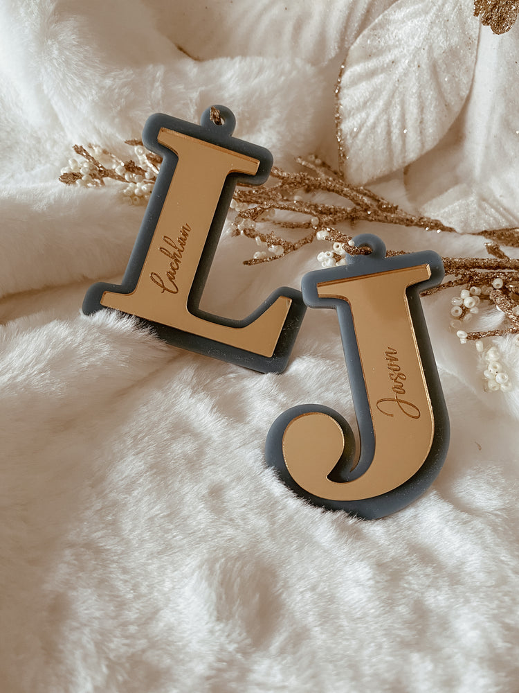 Personalised initial Christmas ornament