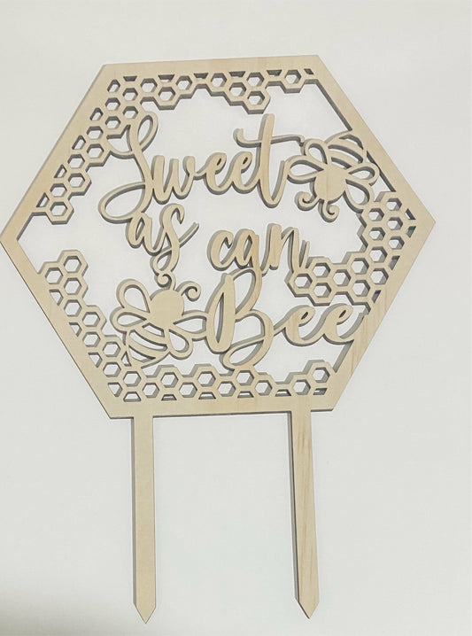 Sweet as can bee cake topper