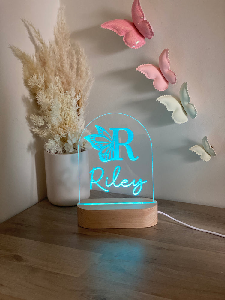 Butterfly monogrammed night light