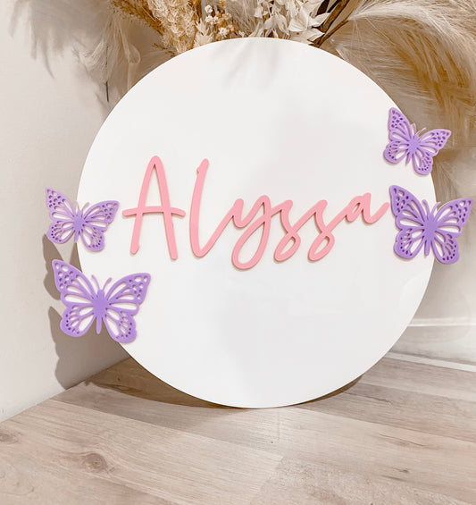 Butterfly name plaque