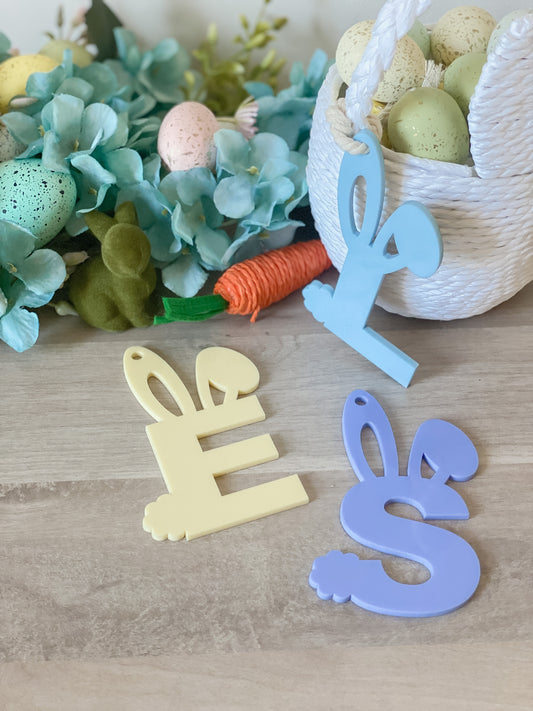 Acrylic letter bunny Easter basket tags